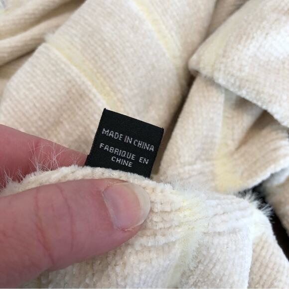 Anthropologie Akemi + Kin cream off white open front fringe poncho sweater O/S - Picture 10 of 16